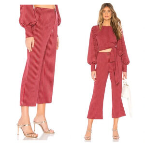Tularosa Rachel Red Stripe High Rise Crop Zip 70s Disco Pants Small